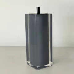 Porta escova de dentes em resina Cristal chumbo com preto fosco
