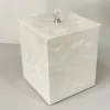 Lixeira Branco perolada com cromado e puxador cristal - comprar online