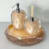 Kit de resina 2 peças + bandeja 33cm lapidado cristal champagne com cromado