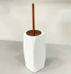 Porta escova sanitária Valência em resina branco com red gold