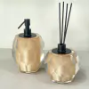 Kit de banheiro 2 peças em resina lapidado Cristal champagne com preto fosco