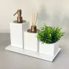 kit lavabo 3 peças + bandeja 14x28 em resina Branco com corten