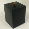 Lixeira em resina preto fosco com red gold
