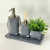 Kit lavabo 3 peças + bandeja 14x28 em resina cristal chumbo com níquel