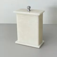 Porta fio dental Travertino com cromado