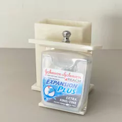 Porta fio dental Travertino com cromado - comprar online