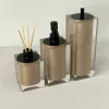 Kit de banheiro 3 peças em resina cristal cappuccino com preto fosco - comprar online