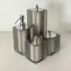 Kit de banheiro 4 peças em resina Cristal prata fosco com cromado - comprar online