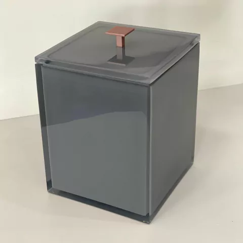 Lixeira em resina Cristal chumbo com corten