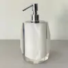 saboneteira valência em resina cristal branco com cromado