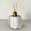 Porta Difusor valência em resina cristal branco com red gold