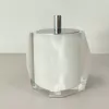 Porta cotonete/algodão valência em resina cristal branco com cromado
