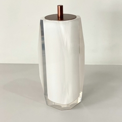 Porta escova valência em resina cristal branco com corten
