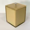 Lixeira em resina Cristal new gold com cromado