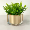 Vasinho em resina Cristal champagne com verdes