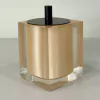 porta algodão/cotonete em resina cristal champagne com preto fosco