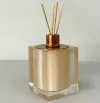 Porta difusor em resina cristal champagne com red gold