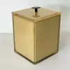 Lixeira em resina Cristal new gold com preto fosco