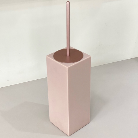 Porta escova Sanitária em resina Rosa claro com Rosa Matte