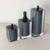 Kit de banheiro 3 peças em resina Cristal Azul meia noite com preto fosco