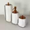 kit de banheiro 3 peças em resina Valência cristal branca com red gold