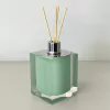 Porta difusor em resina cristal verde celadon com cromado