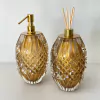 Conjunto 2 peças cristal Murano Âmbar com ouro 24k com Dourado