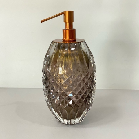 Saboneteira cristal murano grafite com pó de ouro 24k com red gold