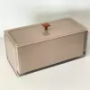Caixa retangular cristal cappuccino com red gold