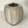 Lixeira valência em resina cristal marfim com preto fosco
