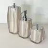 kit de banheiro 3 peças em resina Valência cristal marfim com cromado