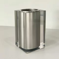 Porta Escovas Aberto em resina Cristal Prata com cromado - comprar online