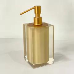 Saboneteira em resina cristal new gold com Gold matte