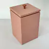 Lixeira em resina Rosé com red gold