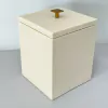Lixeira em resina fendi com dourado fosco