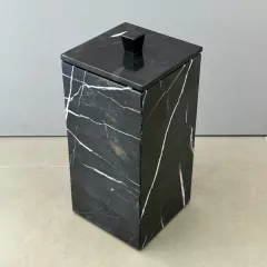 Lixeira em pedra onix preta