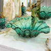 Cuba de Murano com pó de ouro 24k mage Verde esmeralda