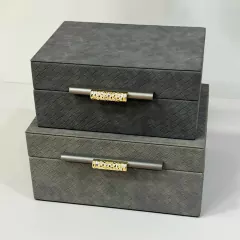 Conjunto de Caixas Organizadora Cinza 2 caixas - comprar online