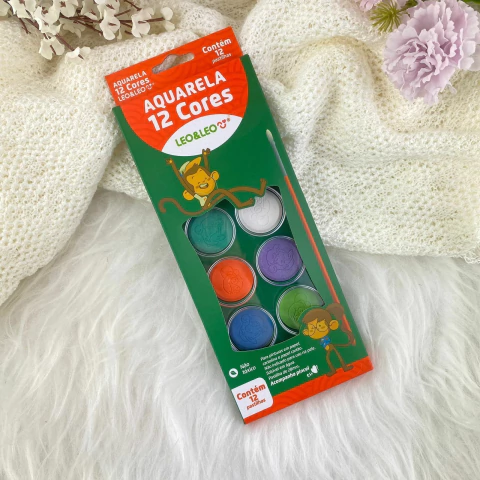 Aquarela 12 cores c/ pincél - comprar online