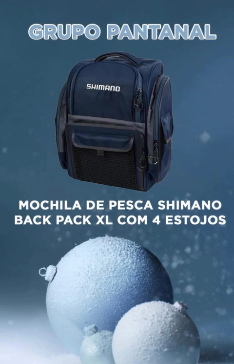 MOCHILA PESCA SHIMANO BACK PACK XL COM 4 ESTOJOS - comprar online