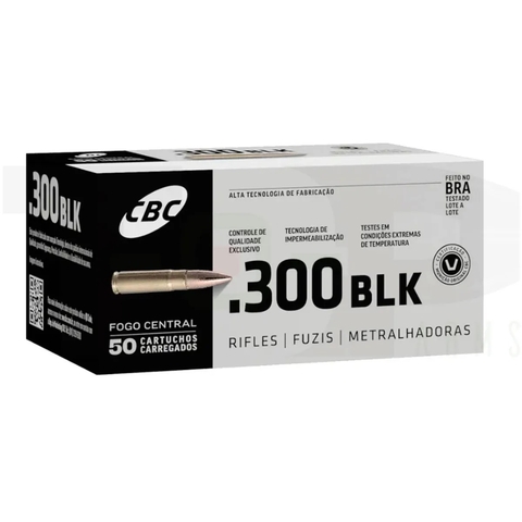 MUNIÇÃO CBC CAL.300 BLACKOUT ETOG 123GR CAIXA COM 50 UNIDADES