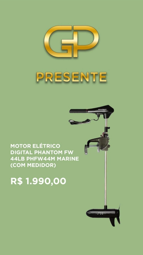 MOTOR ELÉTRICO PHANTOM FW 44LB PHFW44M MARINE COM MEDIDOR
