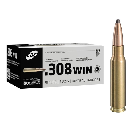 MUNIÇÃO CBC 308WIN EXPT 180GR CAIXA C/ 50 UN (10023970)