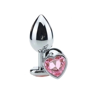 PLUG ANAL HOTFLOWERS ALUMINIO FORMATO CORACAO ROSA G