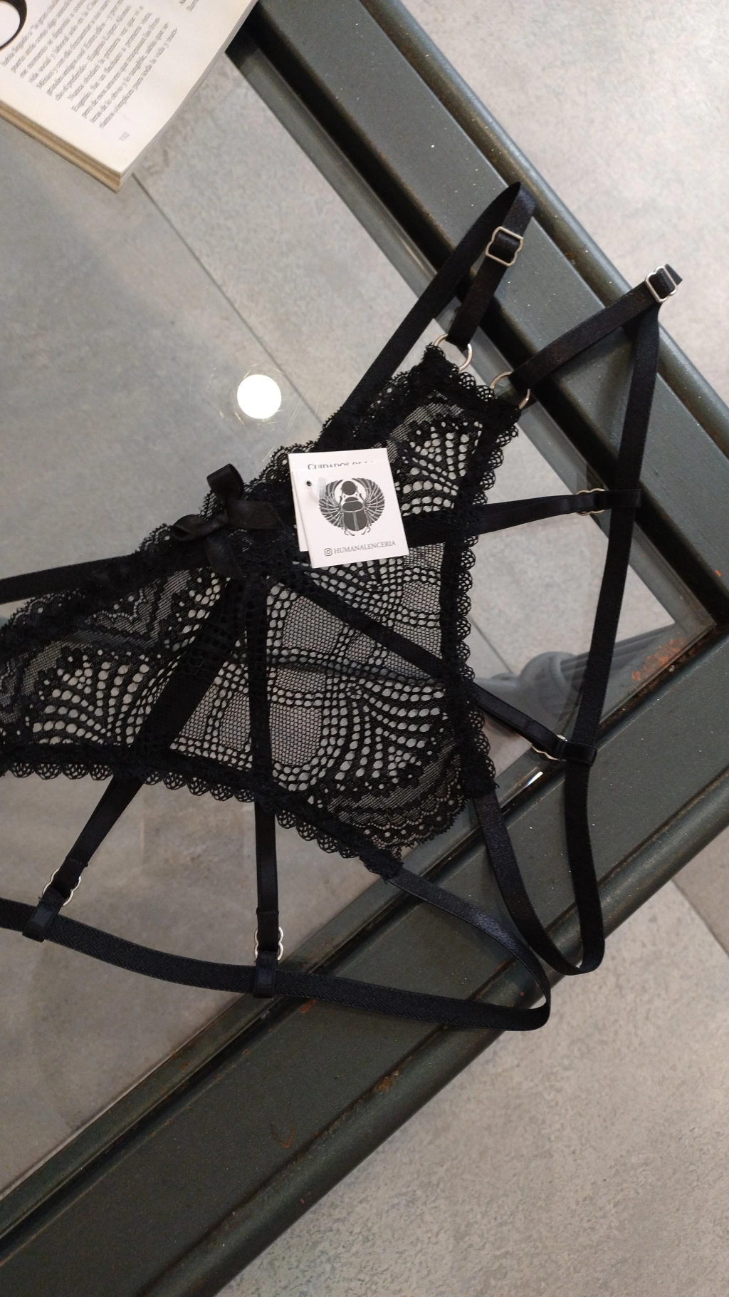 Tanga Abierta arnés Negra
