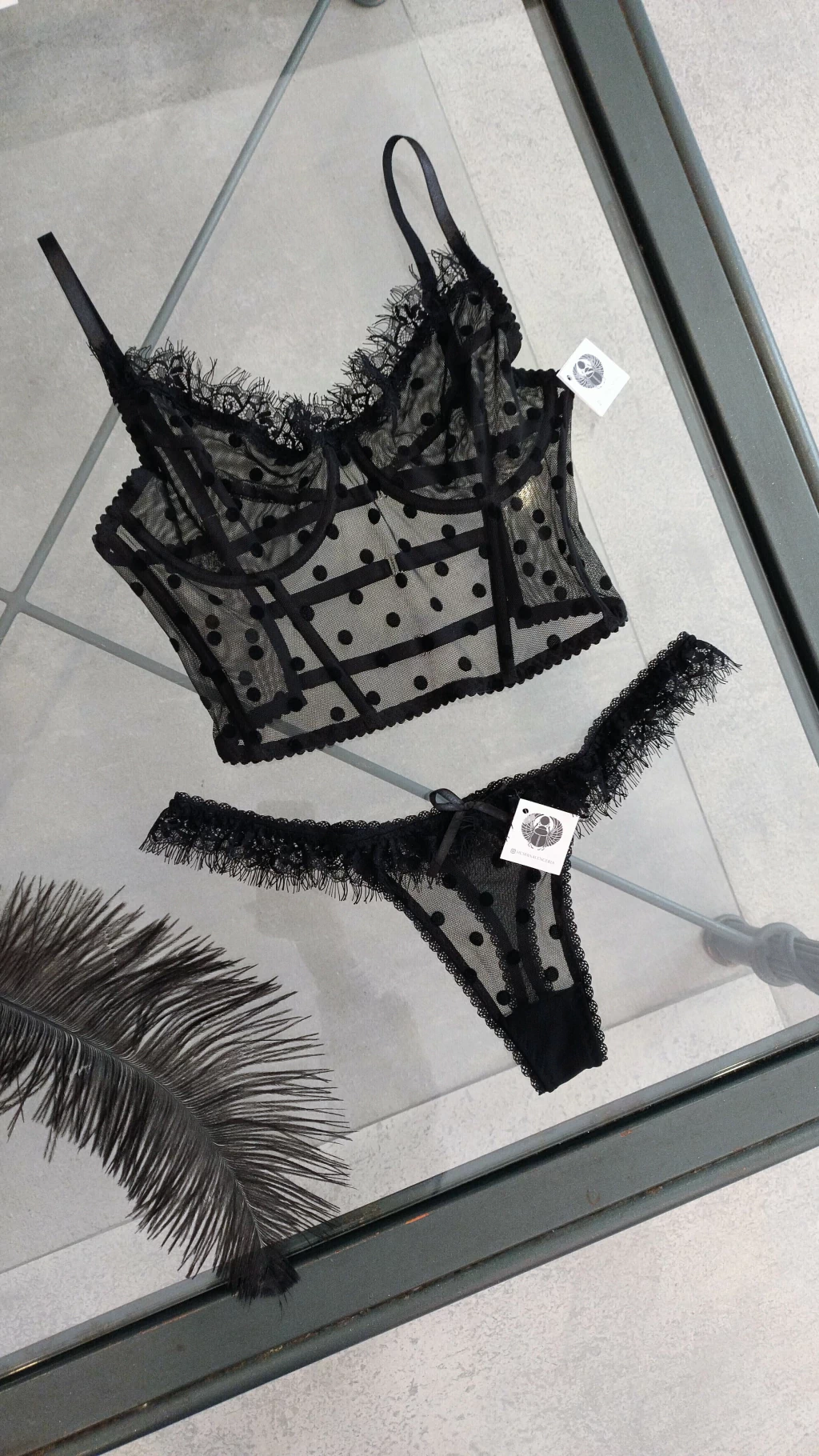 Bustier Microtul plumeti Folk (Opcional con tanga)