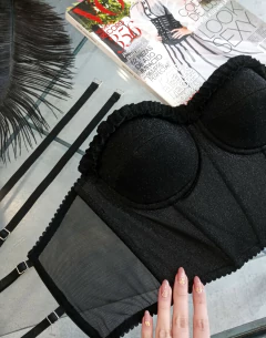Bustier de lurex negro strapless