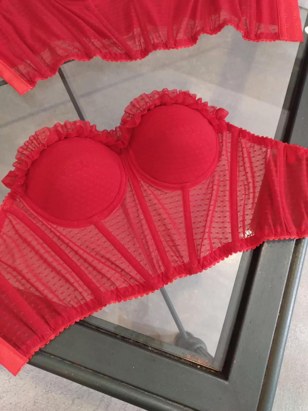 Bustier Plumeti rojo