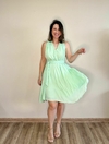 Vestido midi em crepe tamanho único verde água Moniê