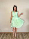 Vestido midi em crepe tamanho único verde água Moniê
